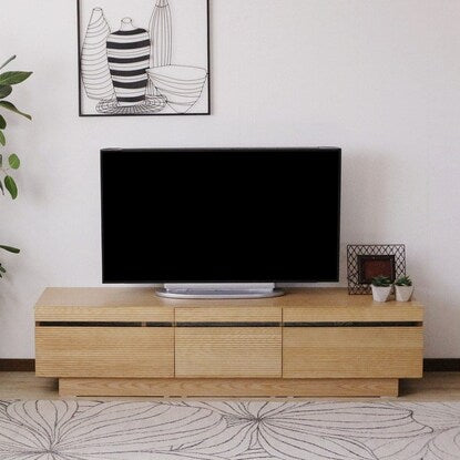 Natural wood TV stand (166 NA)