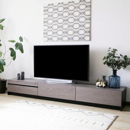 Natural material TV stand (width 210cm GY)