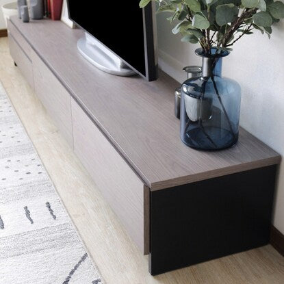 Natural material TV stand (width 210cm GY)