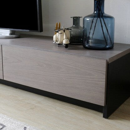 Natural material TV stand (width 210cm GY)