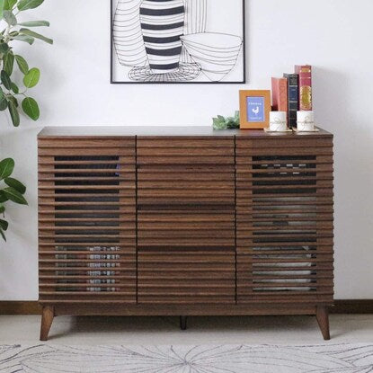 Sideboard (120 WAL) with attractive natural wood decorations