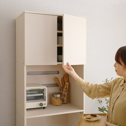 A refreshing wooden trash can rack (slim type WOK)