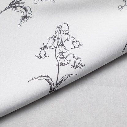 Single Duvet Cover (Floral Line Art Pattern, White, S)