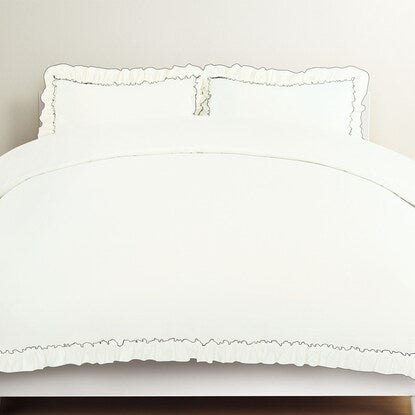 Single Duvet Cover (Washed Ruffle F8 WH S)