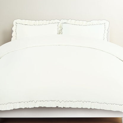 Duvet cover, semi-double (washed, frilled, F8, WH, SD)