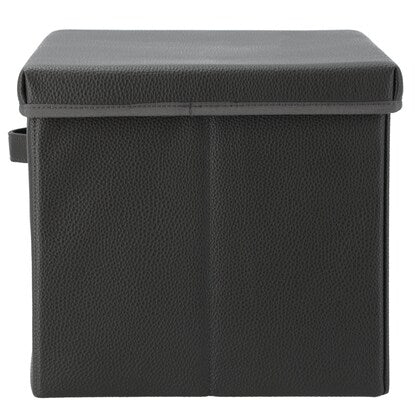 Synthetic leather storage box with lid (Middle gray NT232)