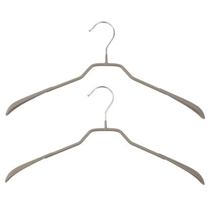 Non-slip jacket hanger L (45cm width, medium mocha, set of 2)