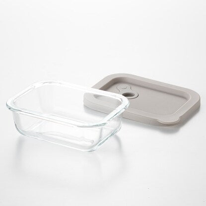 Heat-resistant glass storage container (rectangular, small)