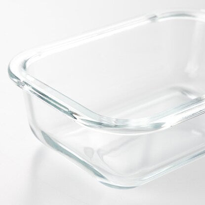 Heat-resistant glass storage container (rectangular, small)