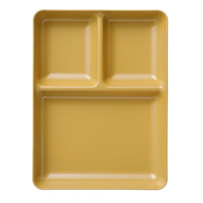 Water-repellent square lunch plate, small (YE)