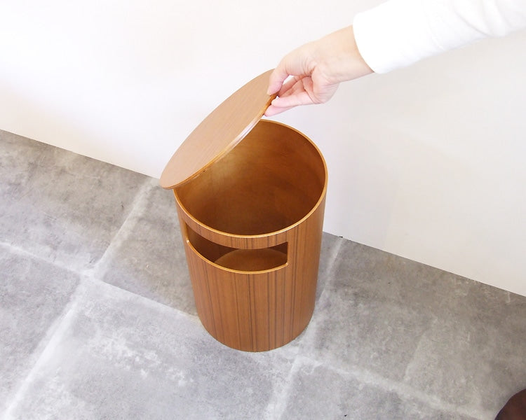 Small Table &amp; Dust Box Teak grain