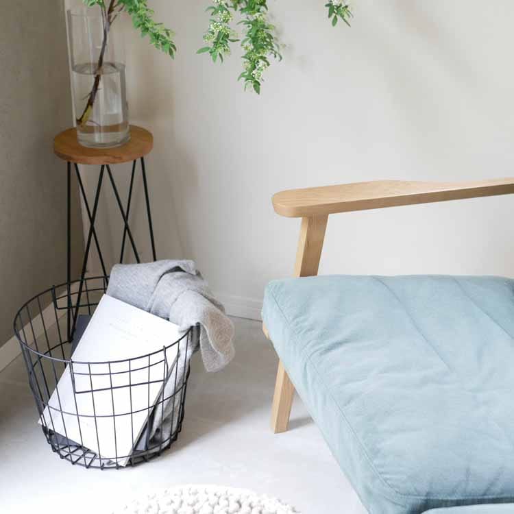 Stacking Basket Round L Black