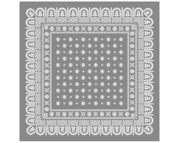 Flower Bandana Rug Gray フラワーバンダナラグ グレー 200×200cm