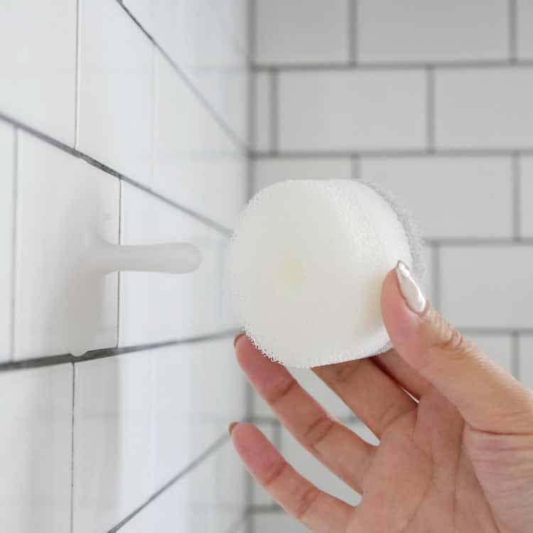 洗面スポンジ POCO吸盤付き グレー