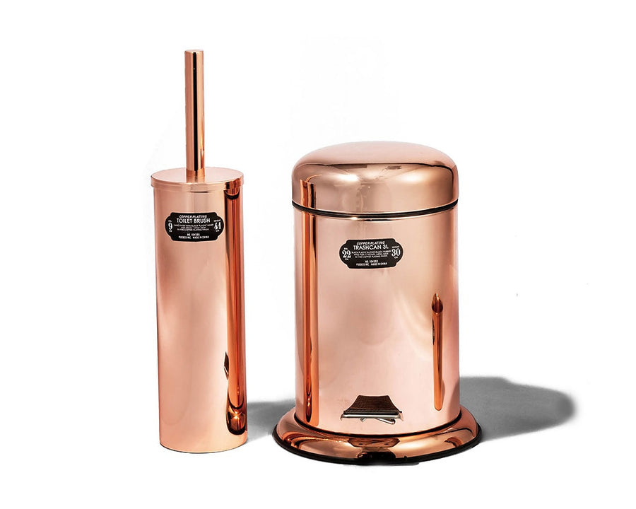 COPPER PLATING TRASHCAN Copper-plated trash can
