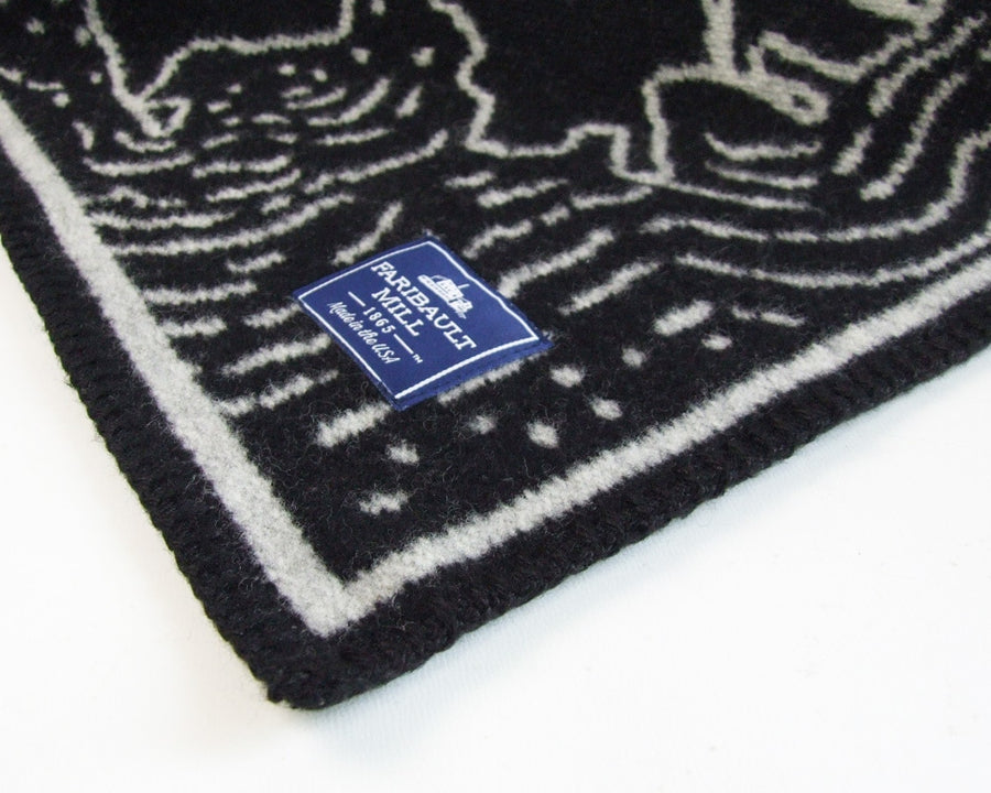 FARIBAULT WOOLEN MILL Vintage City Map Wool Throw San Francisco
