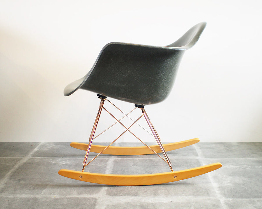 GS Fiberglass Arm Shell Rocker Chair by Modernica Elephant