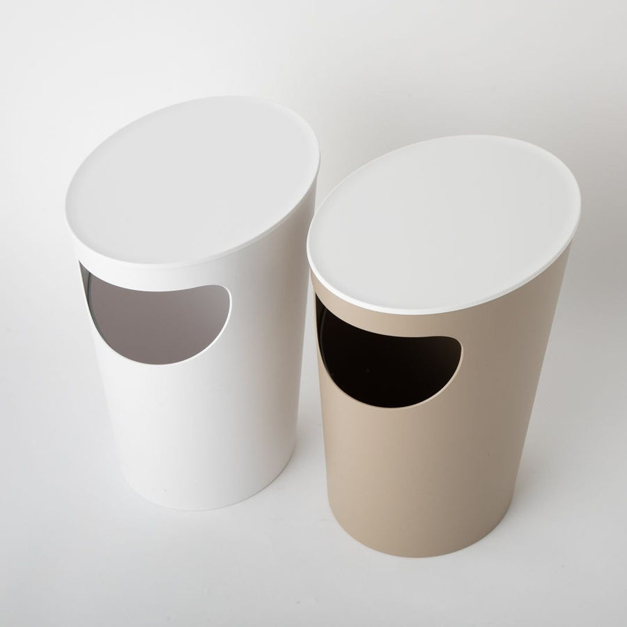 サイドテーブル ベージュ 蓋つき