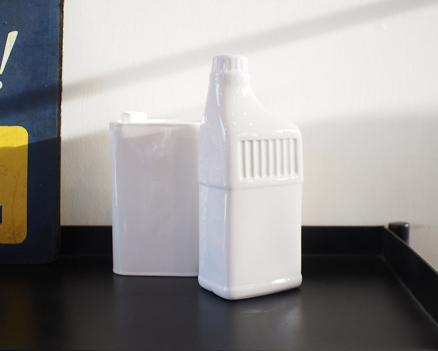 OIL CAN BOTTLE SHAPED FLOWER VASE