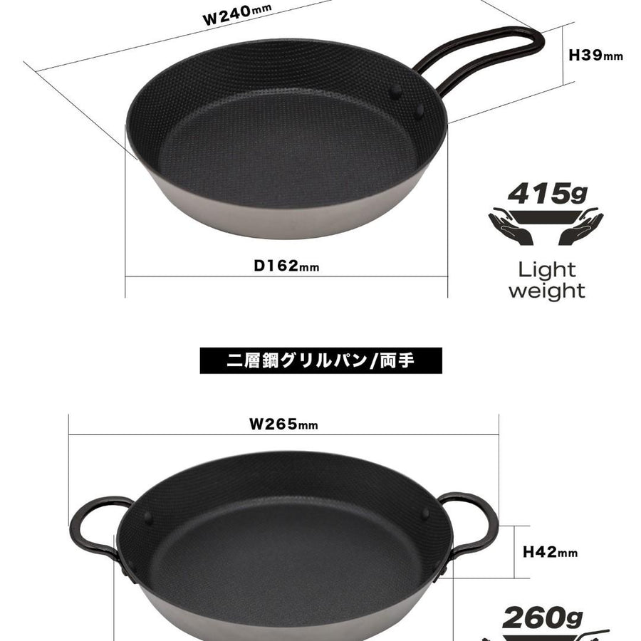 Copan Double-Layered Steel Grill Pan, 16cm