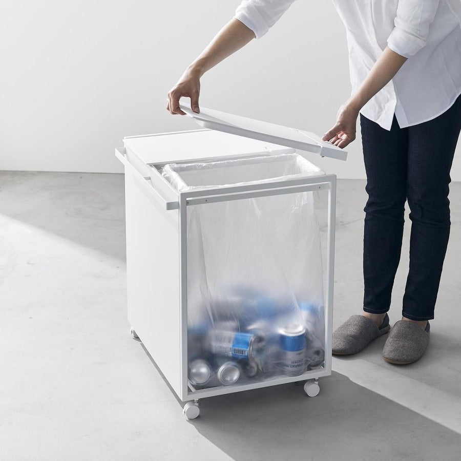 Tower 45L lidded blindfolded trash cart with 2 compartments