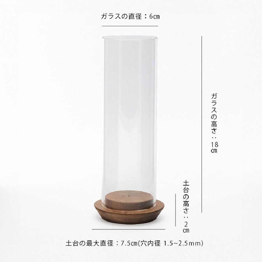 Acacia incense holder with glass cover to prevent ash from scattering