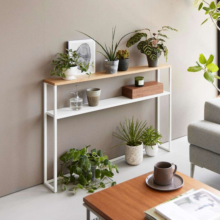 Tower Headboard with Movable Shelves