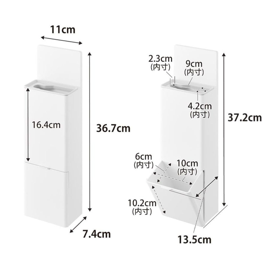 Plate Wall Flushable Toilet Brush Holder with Replacement Brush Storage, Compatible with Plasterboard Walls