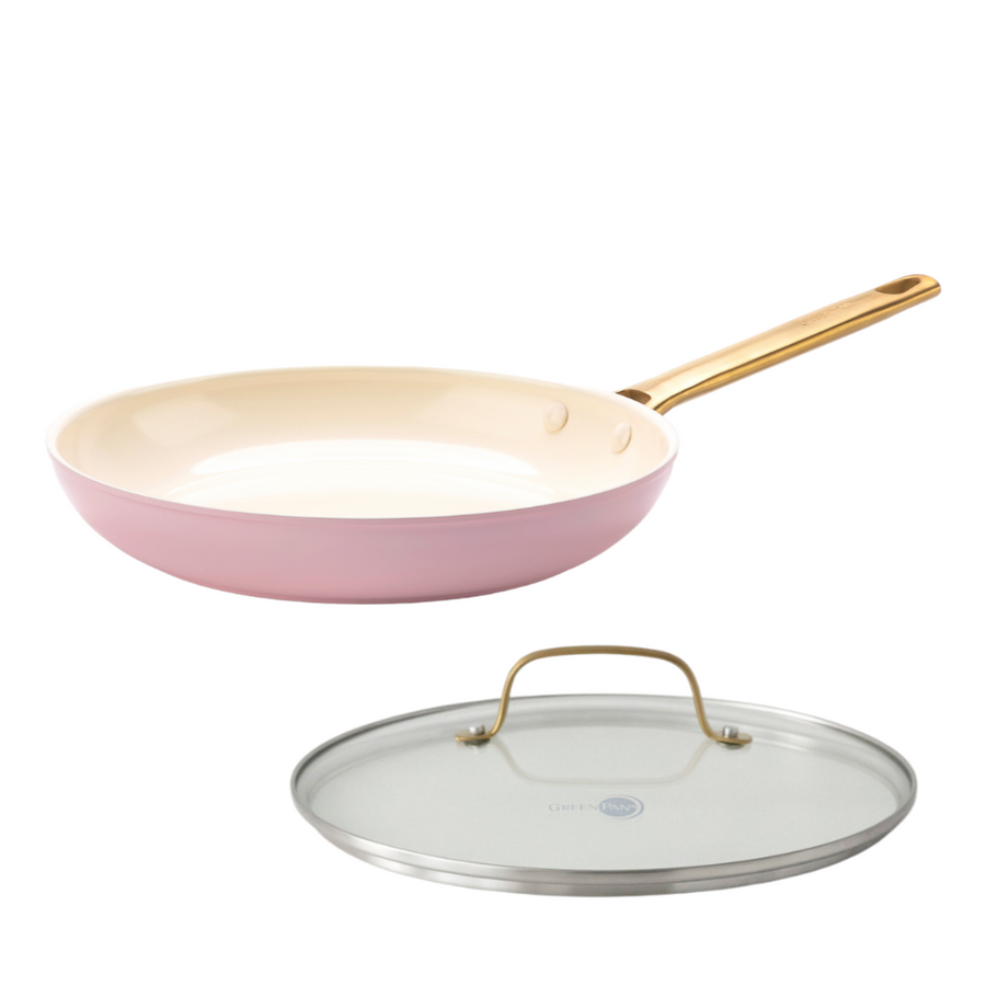 Padua (pink) frying pan 26cm + glass lid 26cm set, suitable for induction and gas stoves