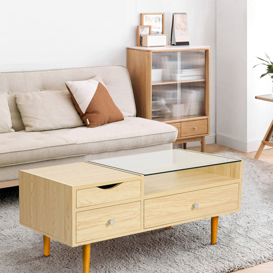 Natural glass center table