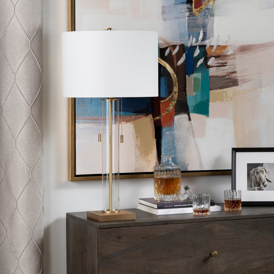 Classic glass x gold table lamp