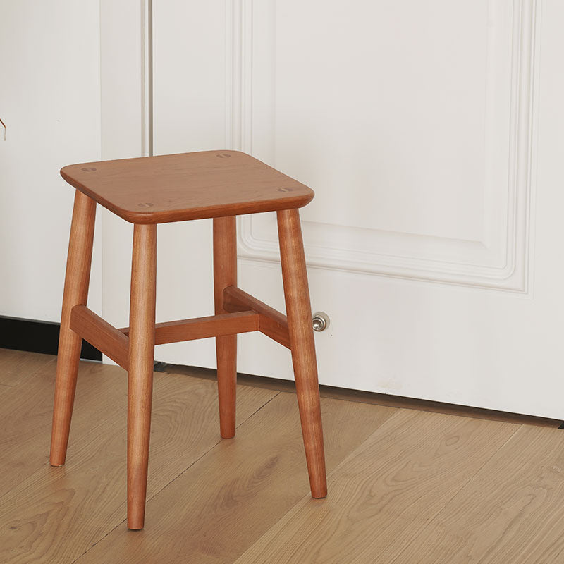 Cherry wood square wood stool