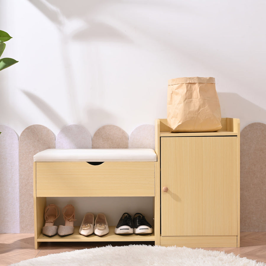 Simple entryway shoe rack with bench