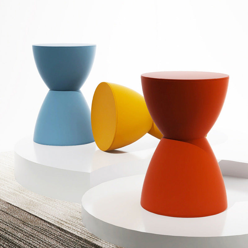 Hourglass-shaped round stool