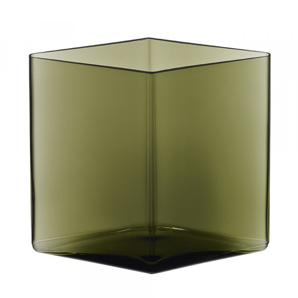 Ruutu Flower Vase 20.5cm Moss Green