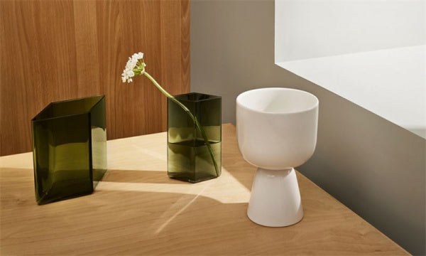 Ruutu Flower Vase 20.5cm Moss Green
