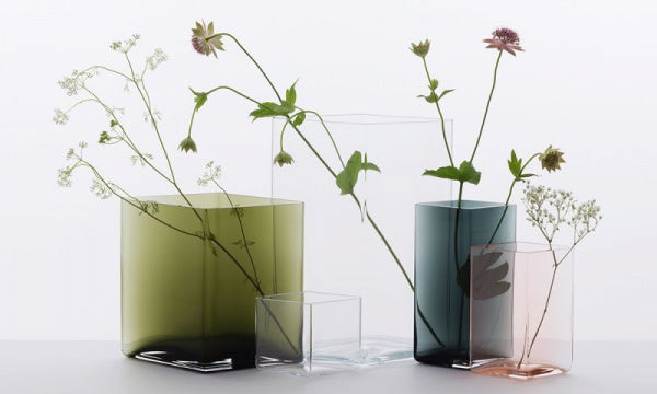 Ruutu Flower Vase 20.5cm Moss Green