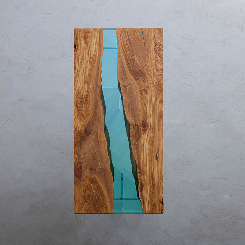 Solid olive river table top