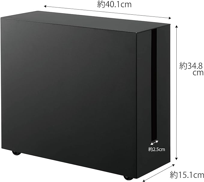 tower キャスター付き ケーブル収納 ラック ブラック 隠せる周辺機器 いたずら防止 テレワーク