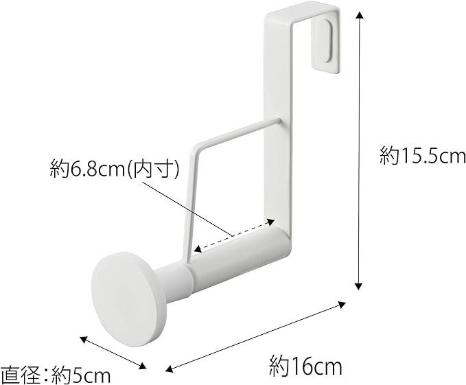 smart 滑り止め付き ドアハンガー ロング ホワイト 先端がシリコーン製 帽子が落ちにくい