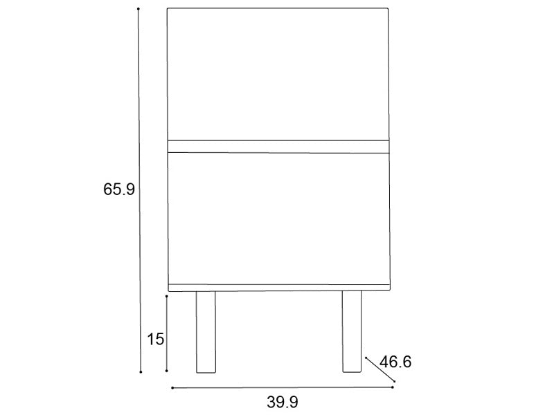 WV Chest [W39.9cm] Resin-coated sheet, Diamond High Gloss