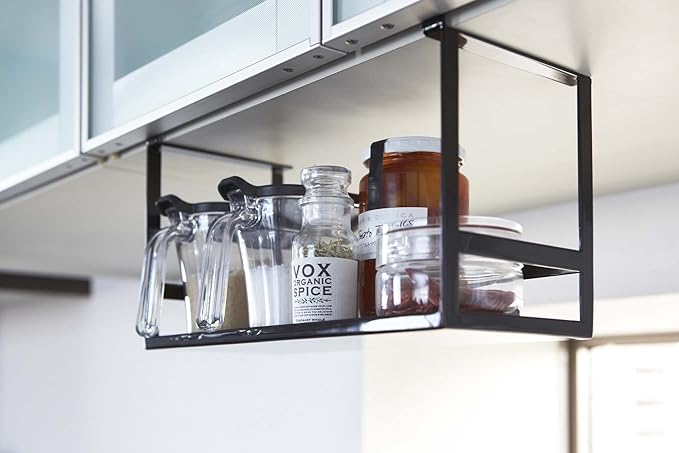 tower Under Cupboard Spice Rack Black Kitchen Rack Hanging Shelf