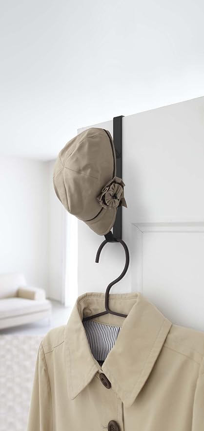 smart door hanger black coat rack bag hat storage