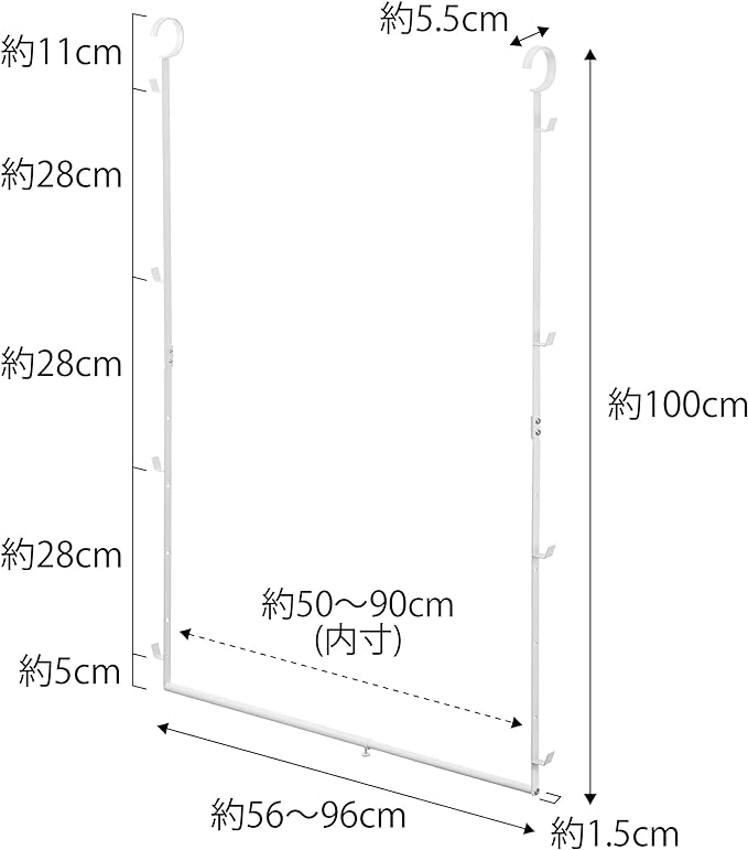 Smart, expandable, increased storage capacity, 2-tier hanger, white, hanging hanger, closet storage