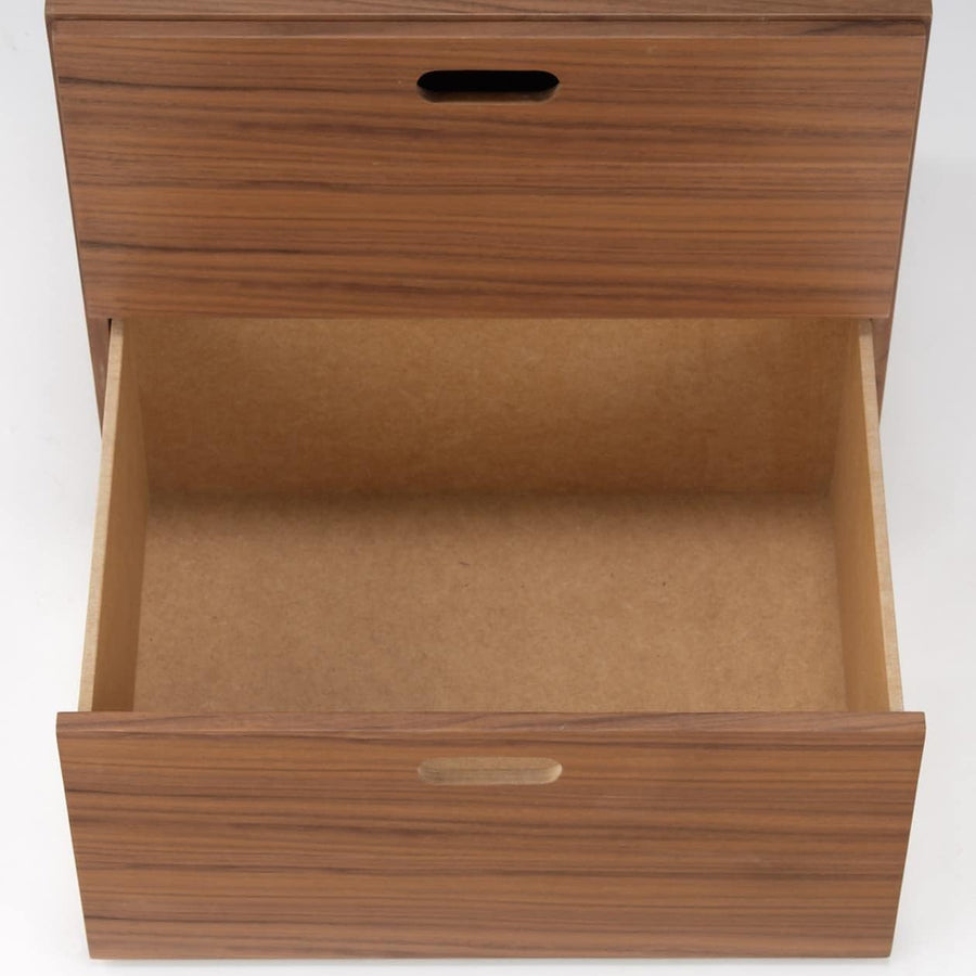 Stacking chest with 2 drawers / Walnut veneer