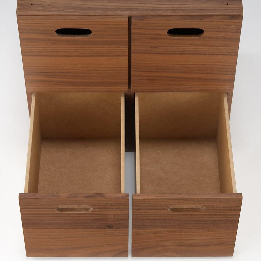 Stacking chest with 4 drawers / Walnut veneer