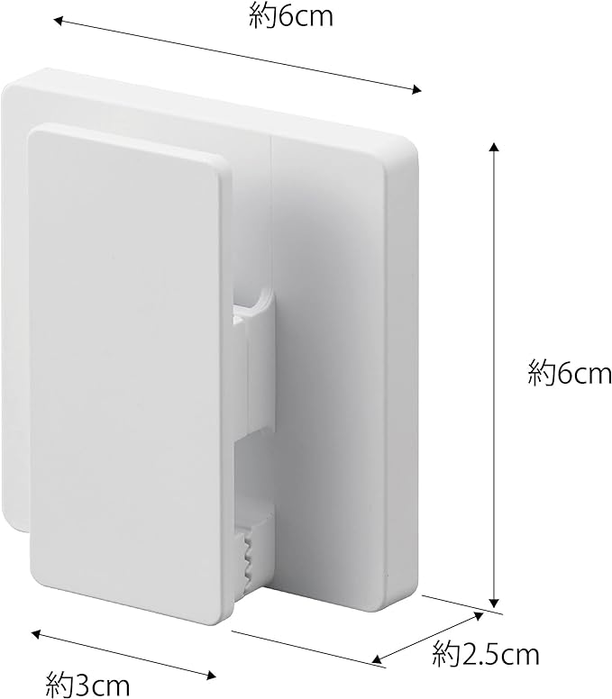 MIST フィルムフック ワイドクリップ 2個組 ホワイト 挟んで収納 チューブもぶら下げて収納