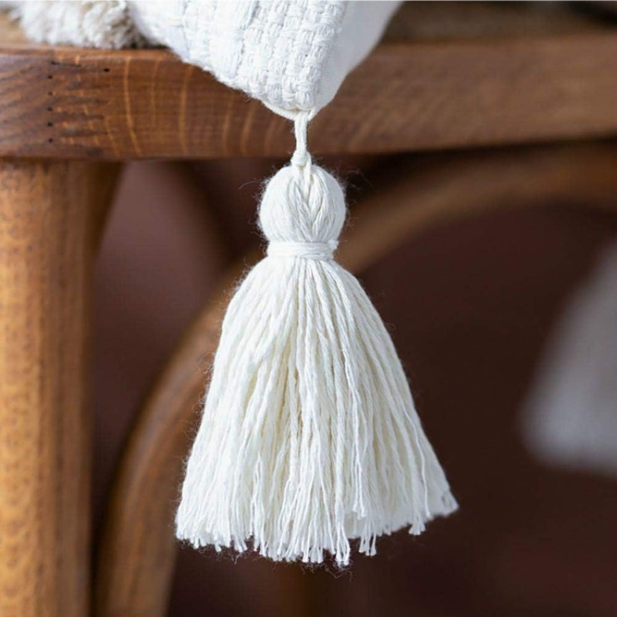 Perle Fringe Moroccan Cushion Cover [45cm] White