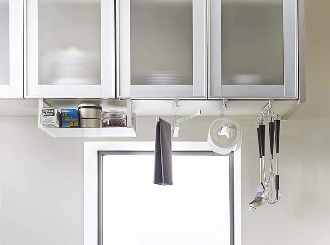 PLATE Under-Cabinet Storage Rack White Kitchen Hanging Shelf