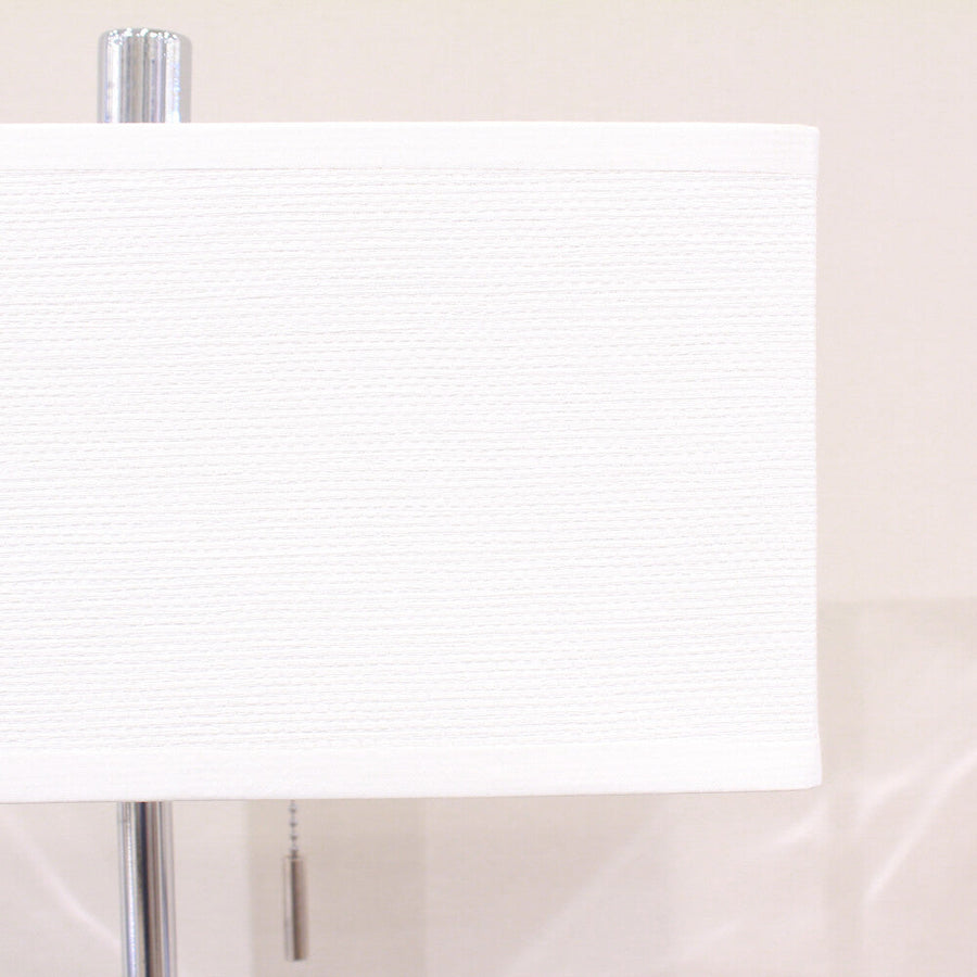 Simple white square shade table lamp